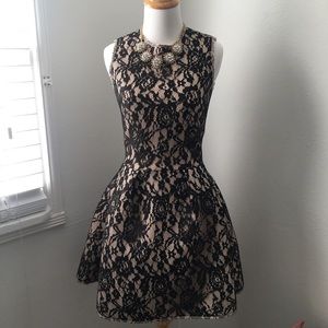 H&M black lace and nude dress